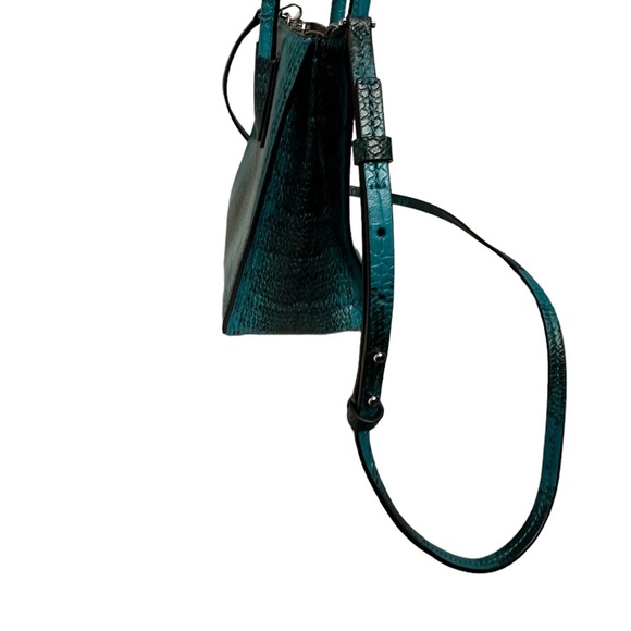 {Michael Kors} Studio Mercer medium Tote Tile Blue Leather Bag Handbag - Picture 10 of 10